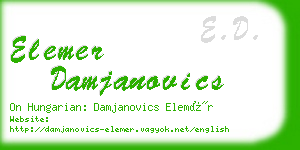 elemer damjanovics business card